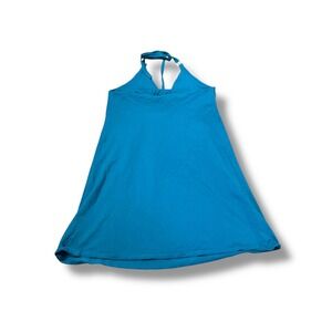 Victoria's Secret Y2K Halter Bra Top Tunic Women's Large Blue Stretch Retro